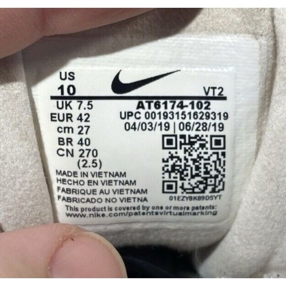 Nike Air Max 270 React Women's Size 10 AT6174-102 White Running Sneakers - Picture 8 of 8